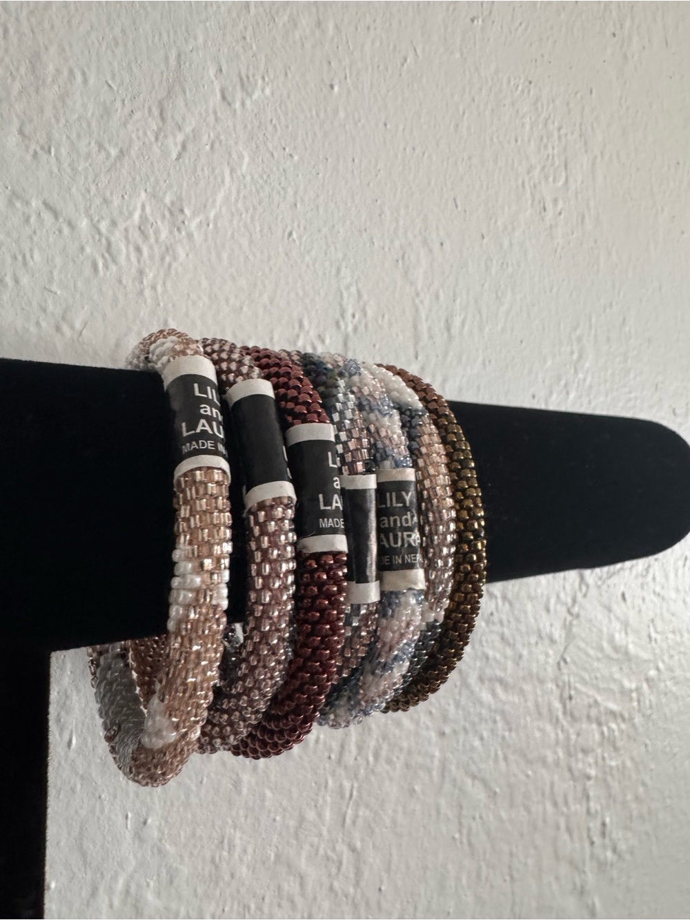 Lily & Laura Beaded Bracelet Set in Rose Gold, Copper, Champagne & Bronze Tones
